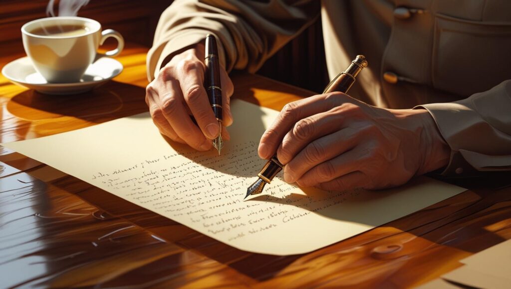 彼女への特別な想いを、手書きの手紙で伝える男性