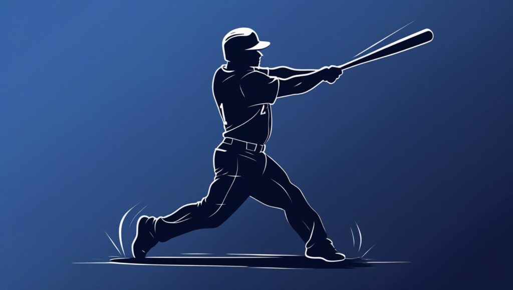 素振りをしている野球選手