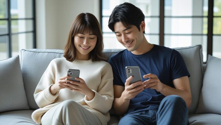 LINEを上手に使いこなし、良好な関係を築くカップル